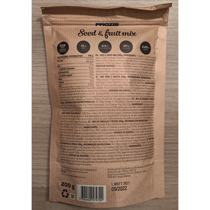 review photo of Prozis Seed & fruit mix shared by @giulyzf on 02 Dec 2021 - review