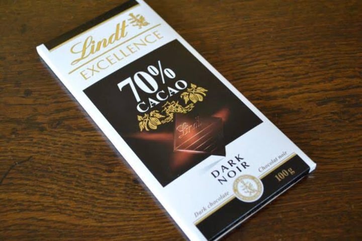 photo of Lindt 70% Cocoa Dark Chocolate Excellence Bar shared by @rebecashary on  28 Mar 2020 - review