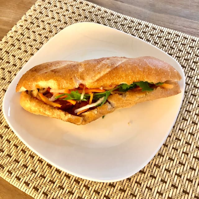 Photo of the dish “Plant-based BBQ Meat Sandwich”