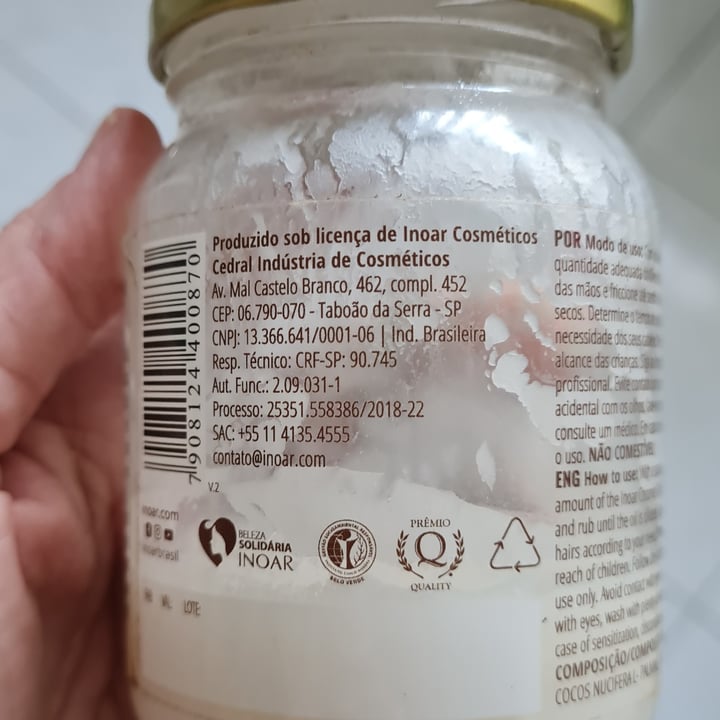 review photo of Inoar Óleo De Coco Capilar Da Inoar 🥥 shared by @gisellafadda on 11 May 2022 - review