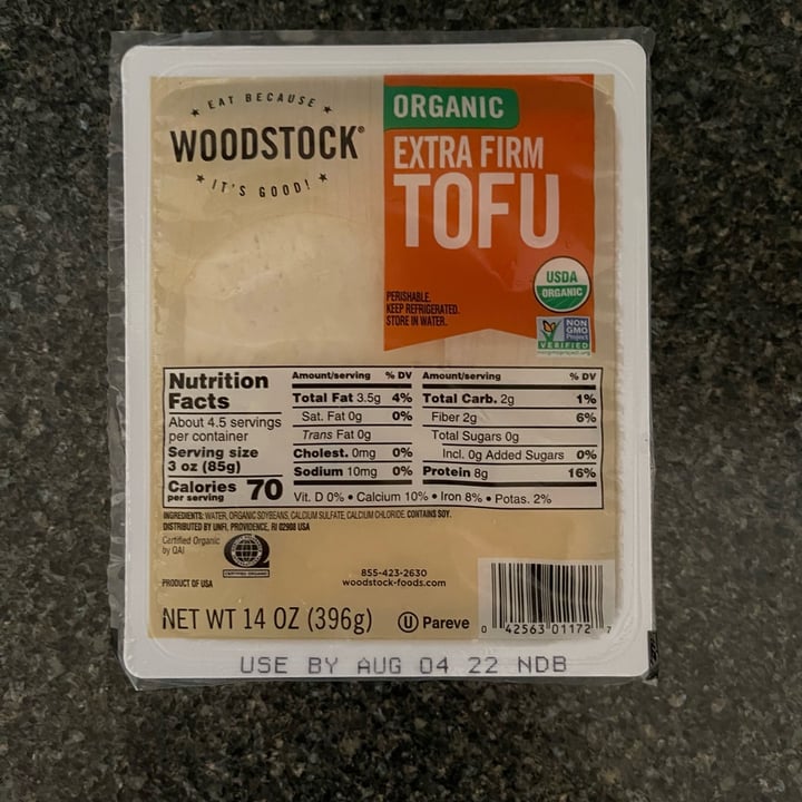 photo of Woodstock Organic Extra Firm Tofu shared by @kshade27 on  22 Jul 2022 - review