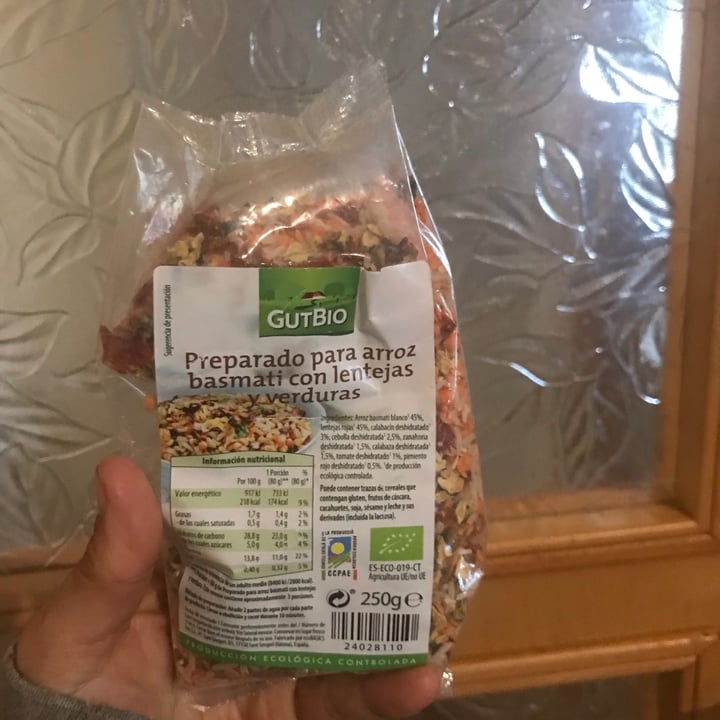 photo of GutBio Preparado para arroz basmati con lentejas y verduras shared by @marimolona on  20 Mar 2021 - review