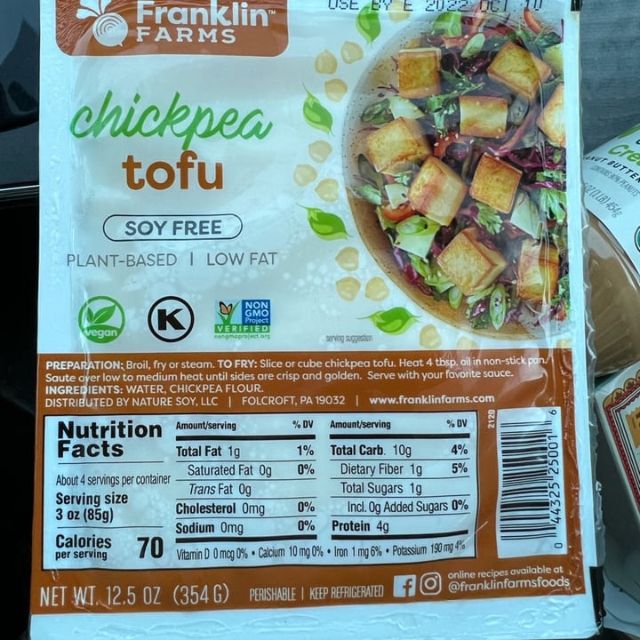 photo of Franklin Farms Chickpea Tofu shared by @danielsweeney on  13 Sep 2022 - review