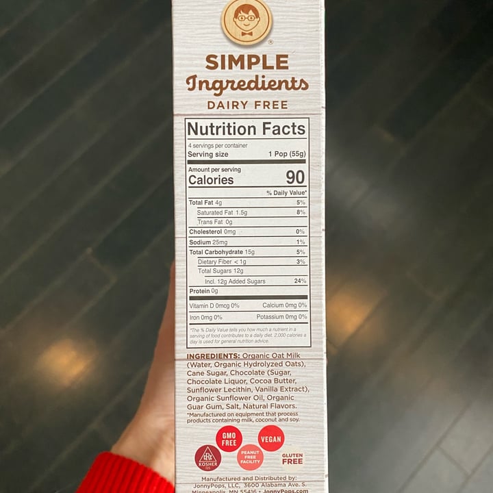 photo of Jonny Pops Chocolate Fudge & Oat Milk shared by @beckyyy on  15 Dec 2021 - review