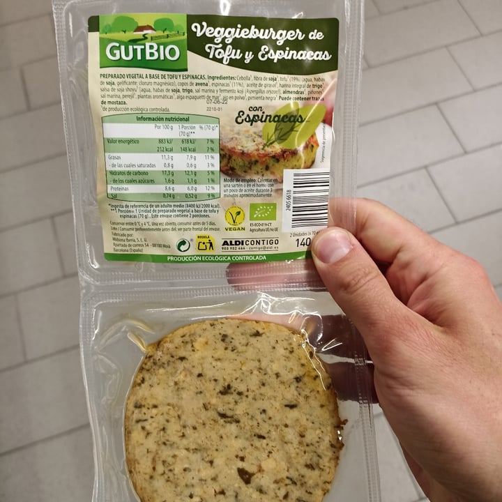 photo of GutBio Hamburguesa tofu y espinacas shared by @trajkovskagutierrez on  21 May 2022 - review
