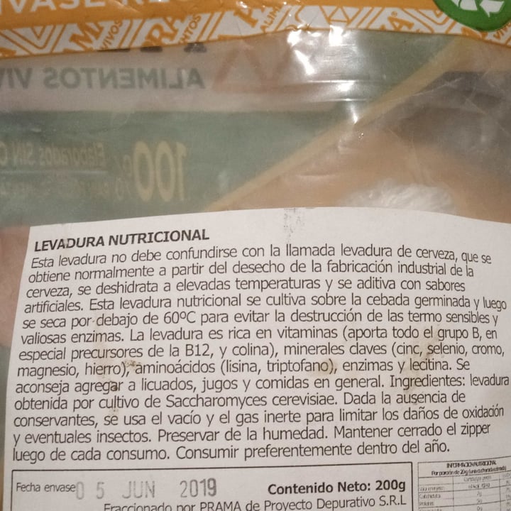 photo of Prama Levadura nutricional shared by @nildatnr on  04 Mar 2022 - review