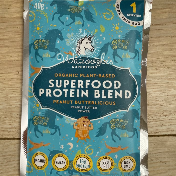 photo of Wazoogles Superfood Super food protein blend peanut butterlicious shared by @thehumblechickpea on  18 Sep 2021 - review