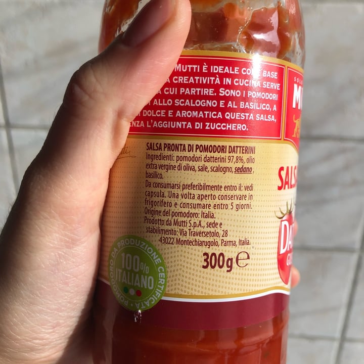 photo of Mutti Salsa pronta datterini gusto dolce shared by @giuliettaveg on  10 Dec 2021 - review