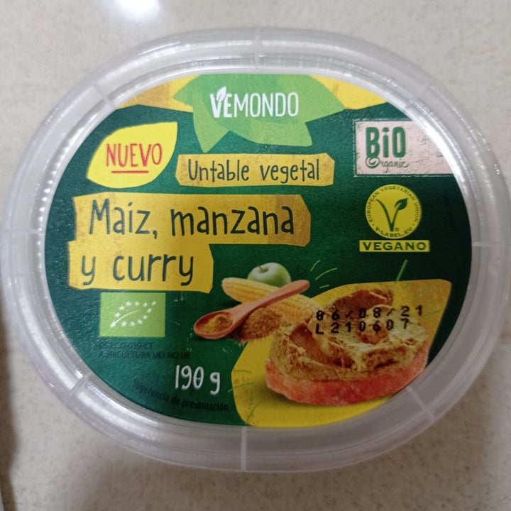 photo of Vemondo Vemondo untable vegetal de maíz manzana y curry shared by @isabeletta on  01 Jul 2021 - review