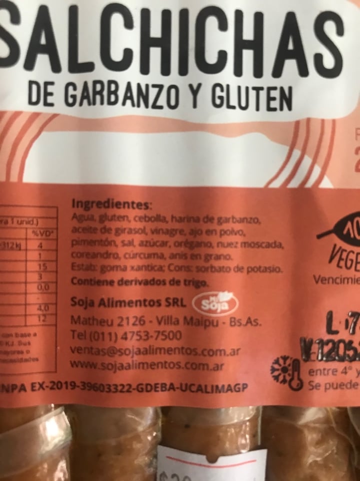 review photo of Vegantime Argentina Salchichas de Garbanzo y Gluten shared by @rochivazquez on 30 Mar 2020 - review