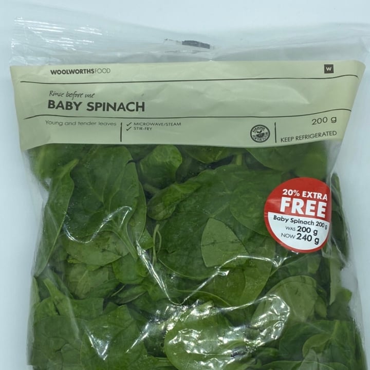 photo of Woolworths Food Baby Spinach shared by @ftc on  24 Jan 2021 - review