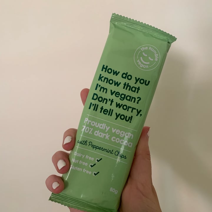 review photo of The Humble Vegan 70% Dark Cocoa with Peppermint Chips shared by @alxvgnmelb on 03 Jan 2022 - review