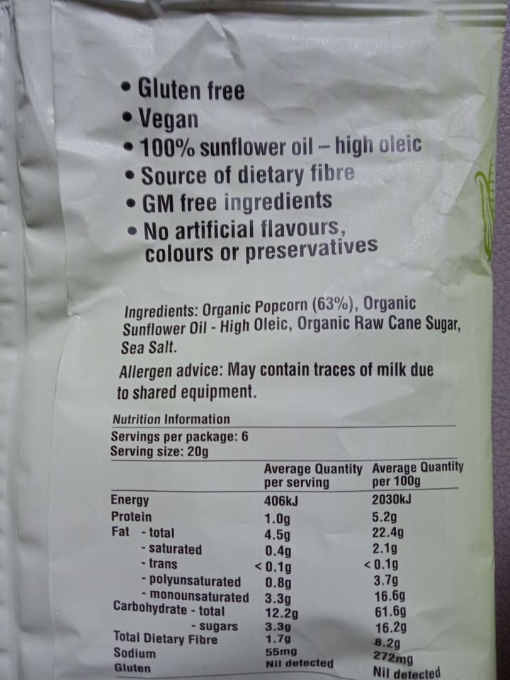 photo of Cobs Natural Popcorn - Lightly Salted, Slightly Sweet shared by @niloaim on  06 Sep 2019 - review