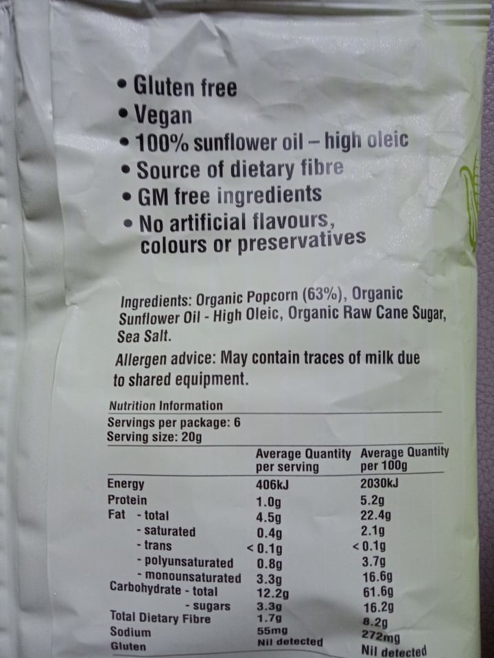 review photo of Cobs Natural Popcorn - Lightly Salted, Slightly Sweet shared by @niloaim on 06 Sep 2019 - review