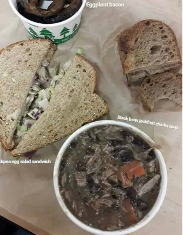 review photo of Evan's Organic Eatery Blackbean and Jackfruit Soup shared by @dmccloskey on 10 Apr 2018 - review