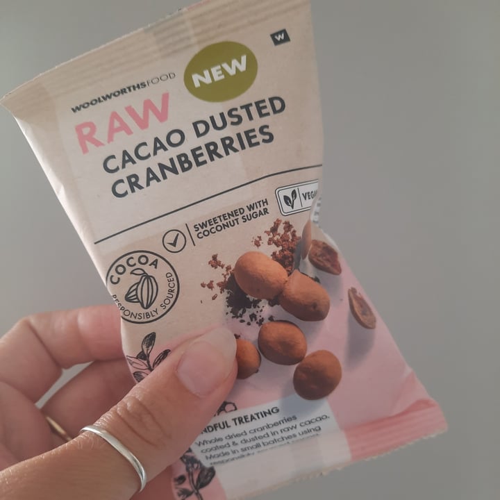 photo of Woolworths Food Raw Cacao Dusted Cranberries shared by @diaryofashleigh on  27 Nov 2022 - review