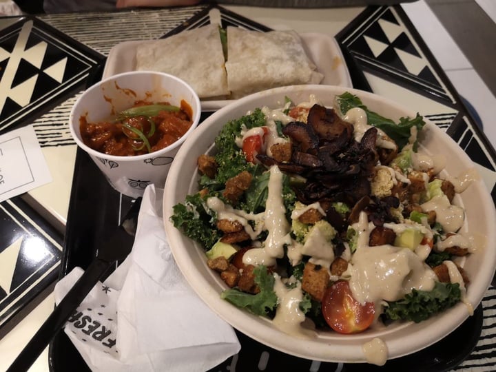 photo of by CHLOE. Covent Garden Kale ceaser salad with shiitake bacon and GF shared by @mellyflamingo on  28 Dec 2019 - review