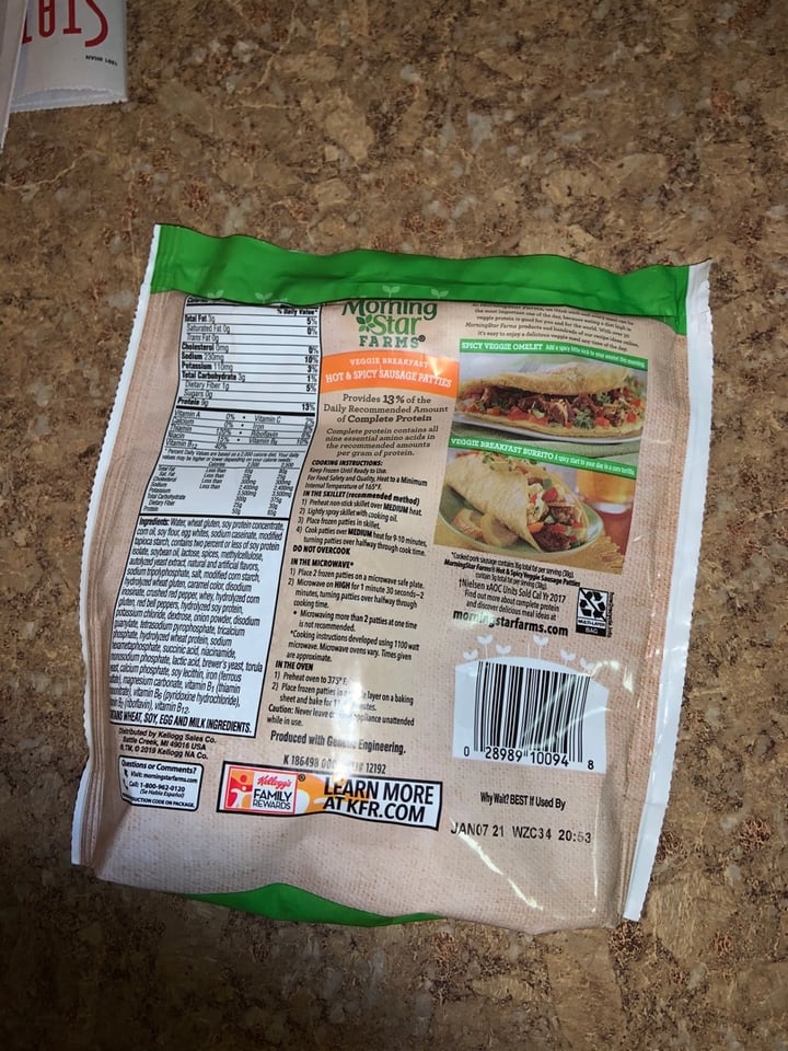 photo of MorningStar Farms Hot & Spicy Sausage Patties shared by @hollyamber on  01 Jan 2020 - review