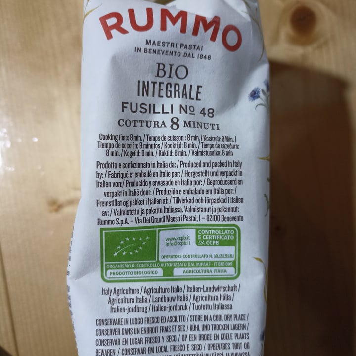 photo of Rummo Bio integrali fusilli shared by @vegrac on  22 Mar 2022 - review
