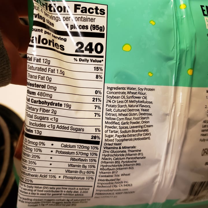 review photo of Impossible Foods Chicken Nuggets shared by @samwisesamgee on 10 Dec 2021 - review
