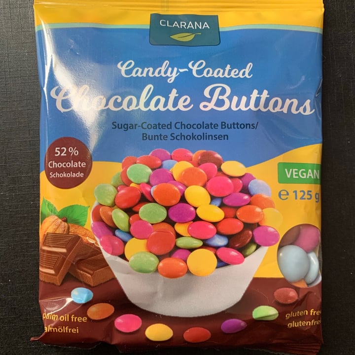photo of Clarana Candy-coated chocolate buttons shared by @frogusvegan on  02 Mar 2021 - review