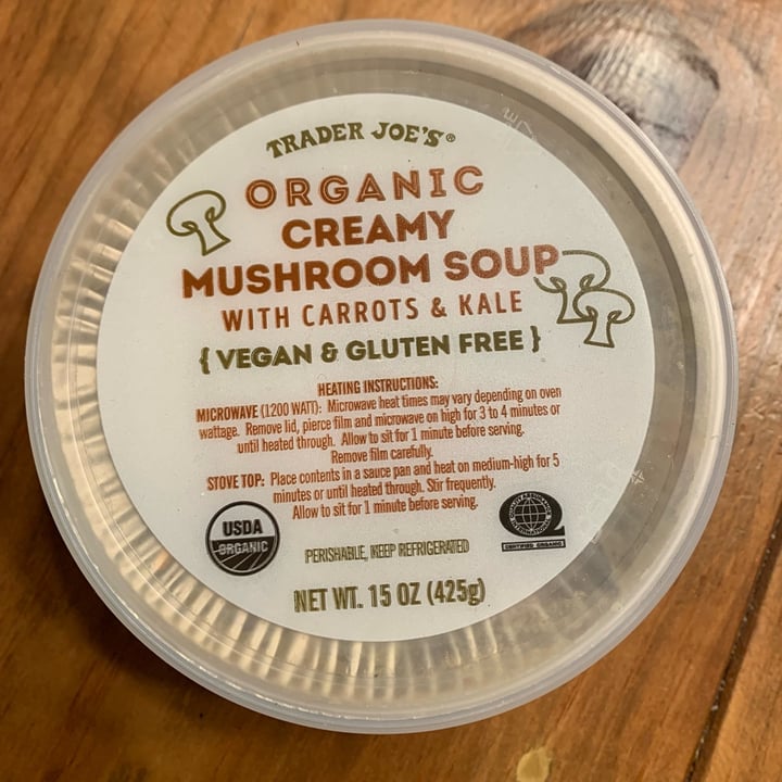 photo of Trader Joe's Organic Creamy Mushroom Soup shared by @roserose on  24 Nov 2022 - review