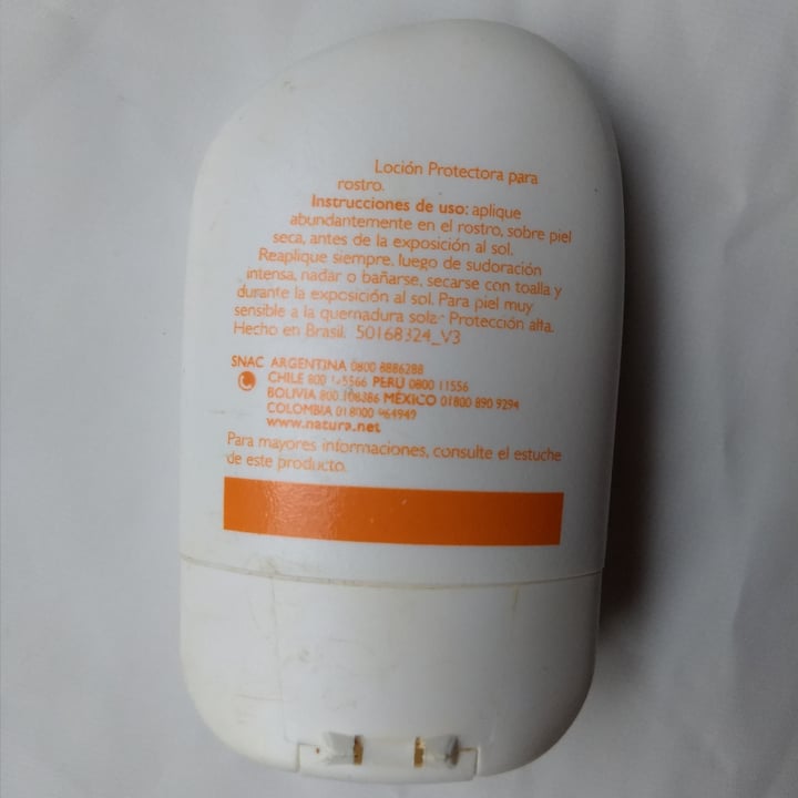 photo of Natura Protector solar rostro factor 50 shared by @lafloravegana on  29 Oct 2020 - review