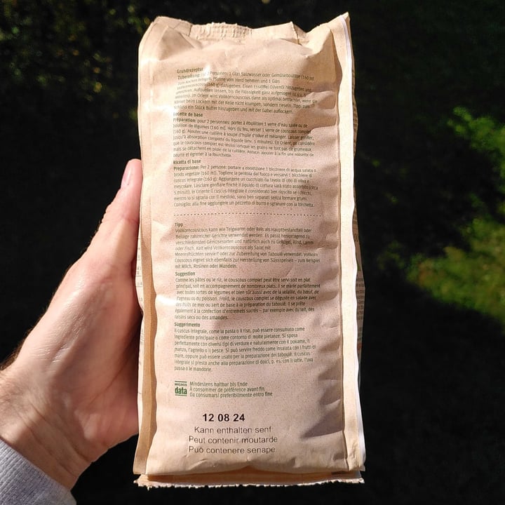 photo of Migros Bio Couscous Vollkorn shared by @letsgetit on  16 Oct 2022 - review