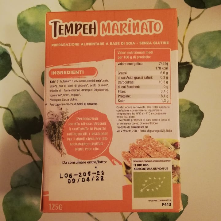 photo of Cambiasol Tempeh Marinato shared by @nartima on  25 Feb 2022 - review