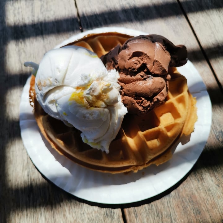 photo of Kristen's Kick-Ass Ice Cream - Heritage Market Vegan Waffles shared by @sarahwouters1 on  24 Dec 2021 - review