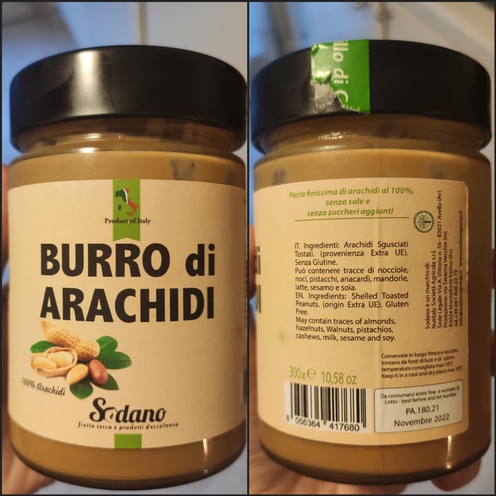 photo of Sodano group Organic Burro di Arachidi shared by @tipsyballoons on  02 Dec 2021 - review