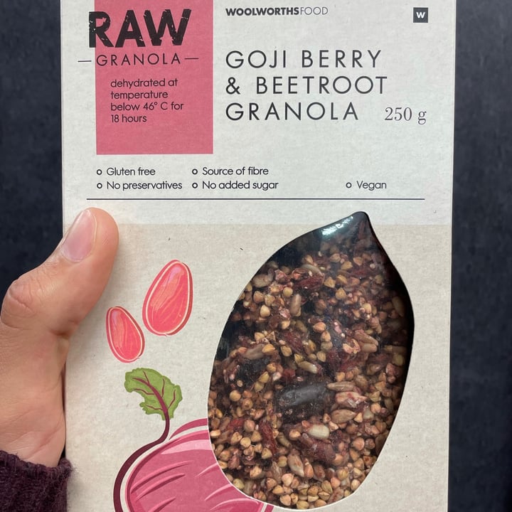 photo of Woolworths Food Raw Granola - Goji Berry & Beetroot Granola shared by @pjpumpkinpie on  31 Aug 2021 - review