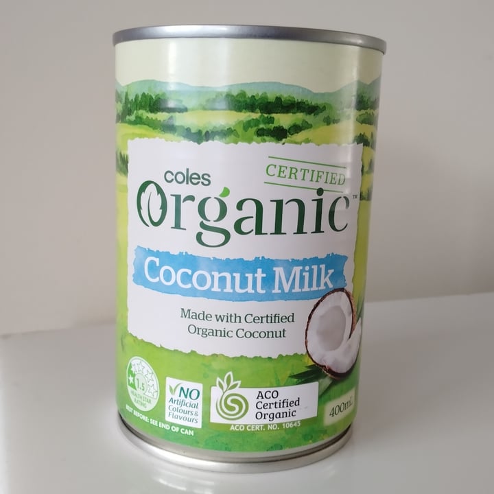 photo of Coles Organic coconut milk shared by @veganadam on  14 Feb 2022 - review