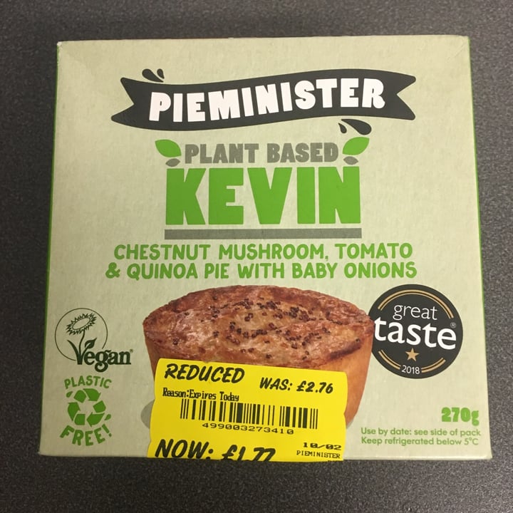 photo of Pieminister Plant Based Kevin Chestnut Mushroom, Tomato & Quinoa Pie With Baby Onions shared by @dandan4 on  13 Feb 2022 - review