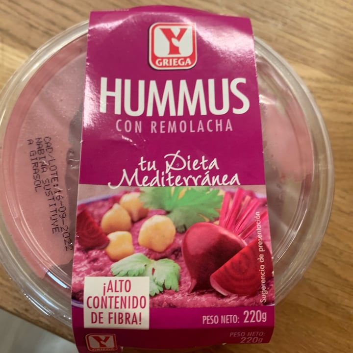 photo of Y Griega Hummus con Remolacha 220g shared by @marisa81 on  31 Aug 2022 - review
