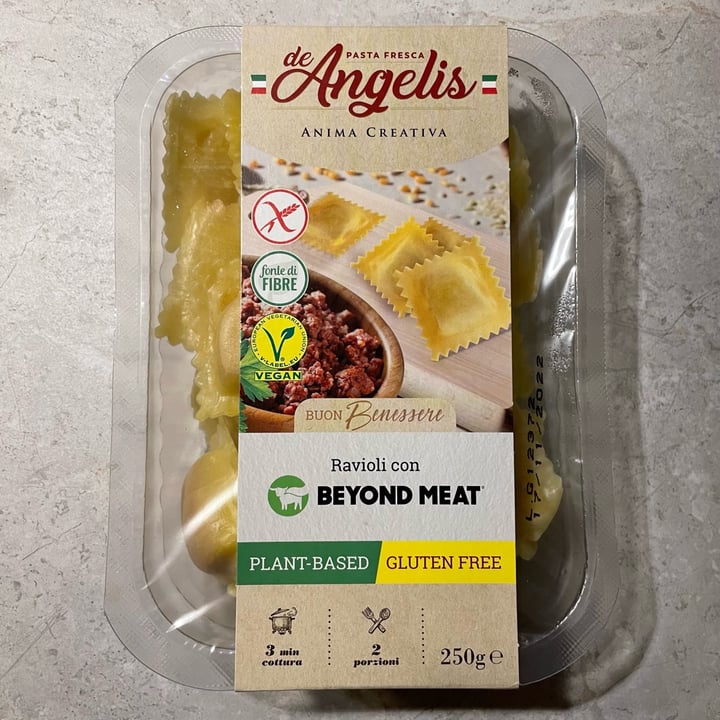 photo of De Angelis Pasta Fresca Ravioli con Beyond Meat shared by @stefania229 on  20 Oct 2022 - review