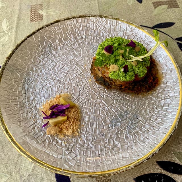 Photo of the dish “Silk Lasagna with Broccoli Riso and Cashew Nut Sand”
