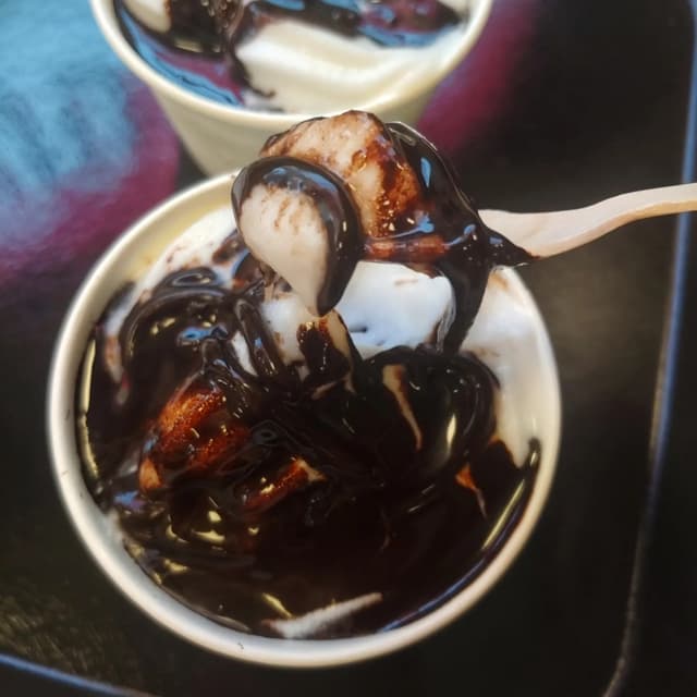 Photo of the dish “Ice cream and chocolate sauce”
