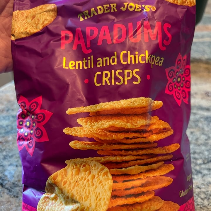 photo of Trader Joe's Papadums Lentil and Chickpea Crisps  shared by @goosepondmtn on  08 May 2022 - review