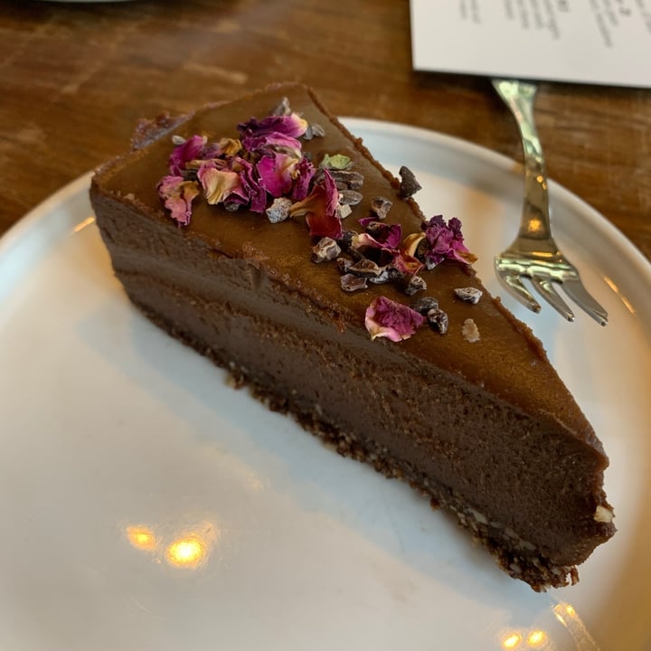 photo of The Living Cafe Vegan Raw chocolate “cheesecake” shared by @avegangirl on  10 Sep 2020 - review