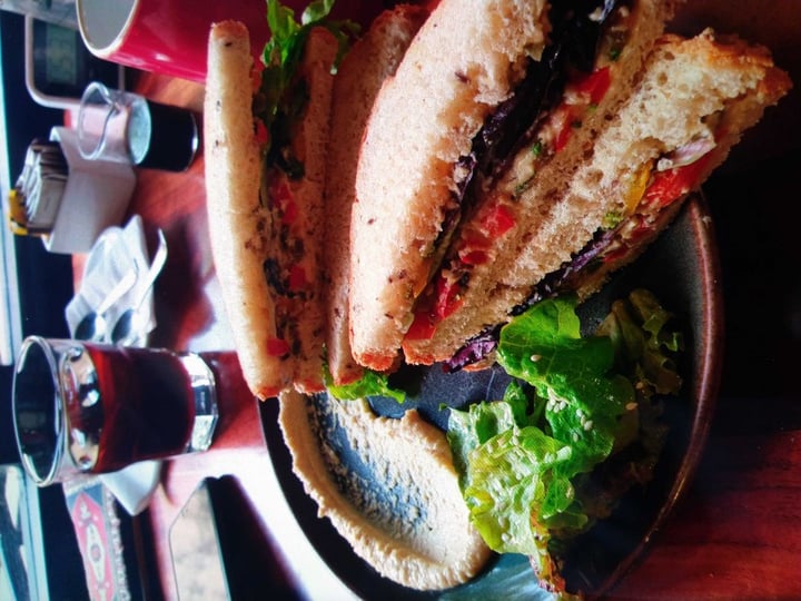 review photo of Curious Life Coffee Roasters: RED Veg Hummus sandwich shared by @tn on 26 Jan 2020 - review