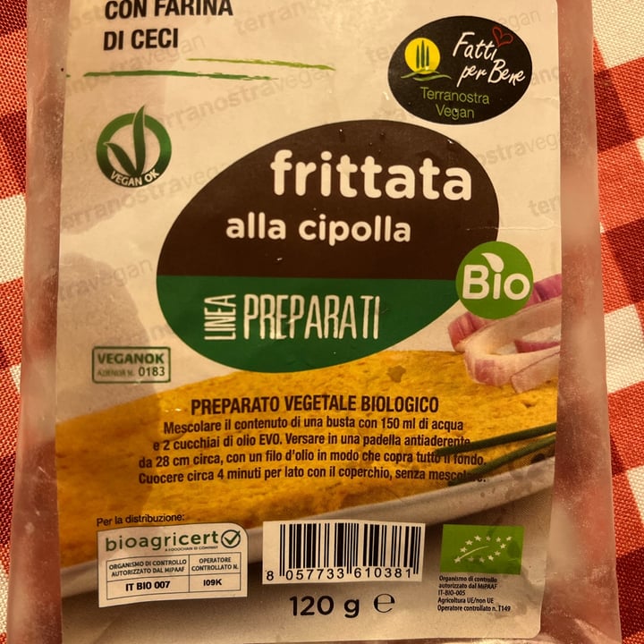 photo of Fatti per bene terranostra vegan Frittata Alla Cipolla shared by @bluestarveg71 on  19 Jul 2022 - review