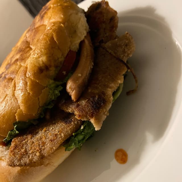 Photo of the dish “Torta de milanesa con salchicha”
