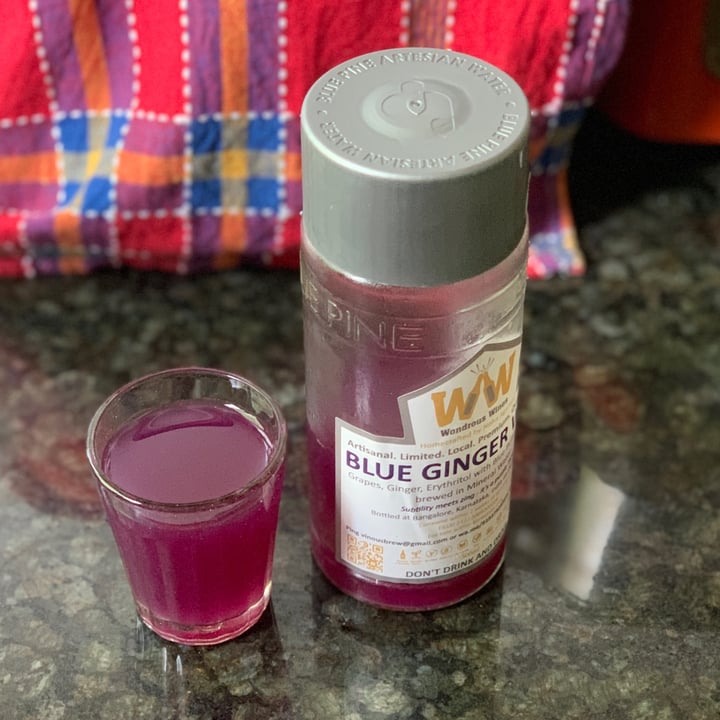 photo of Wondrous Wines Blue Ginger Wine shared by @veganosaurus on  29 Jun 2022 - review