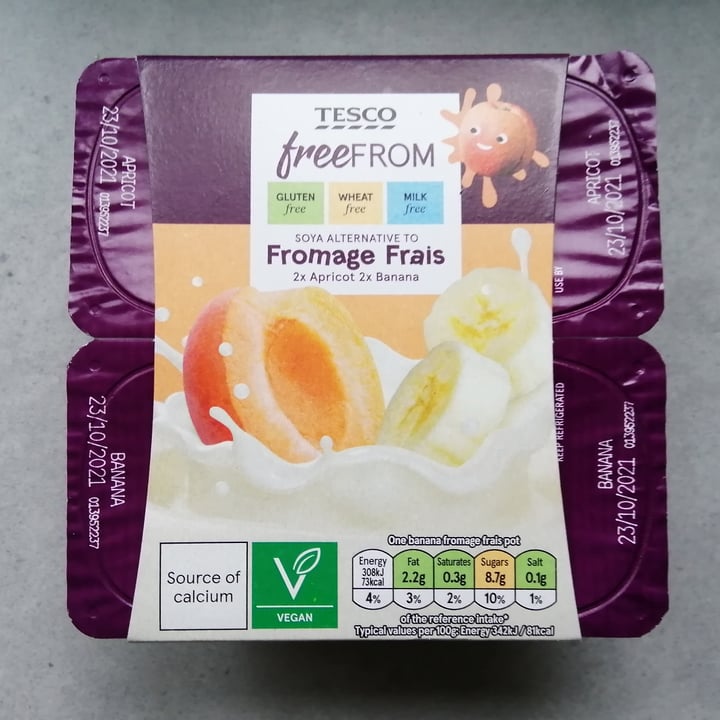 photo of Tesco Fromage frais 2X Apricot 2x Banana shared by @maycimoo on  05 Oct 2021 - review