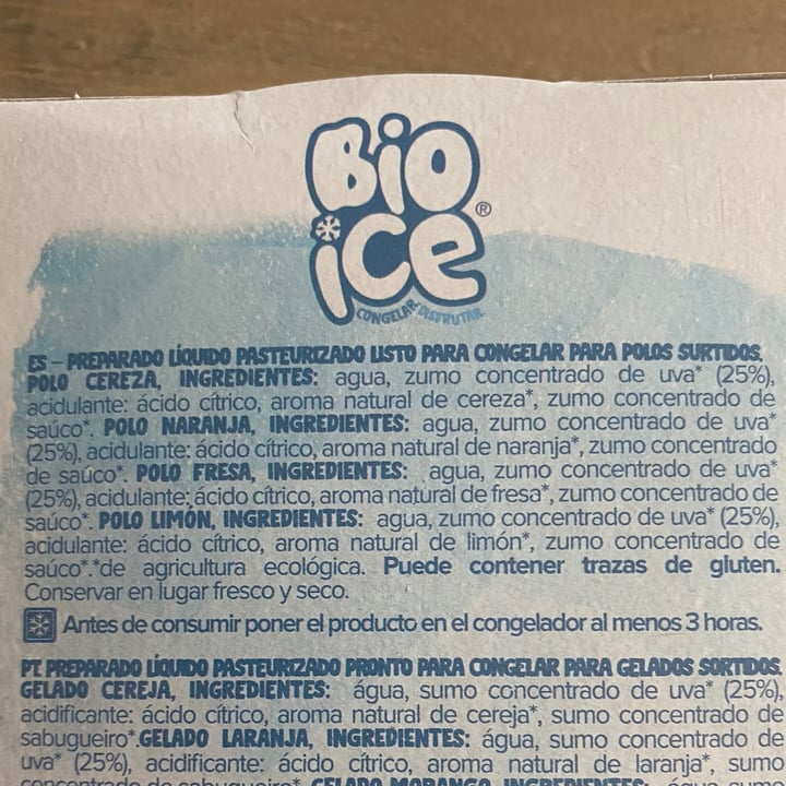 photo of La Finestra Sul Cielo Bio Ice Limón Cereza Fresa Naranja shared by @lorenavegana on  07 Jul 2021 - review