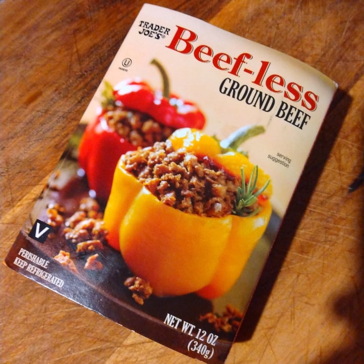 photo of Trader Joe's Beef-less Ground Beef shared by @micveg on  29 Dec 2021 - review