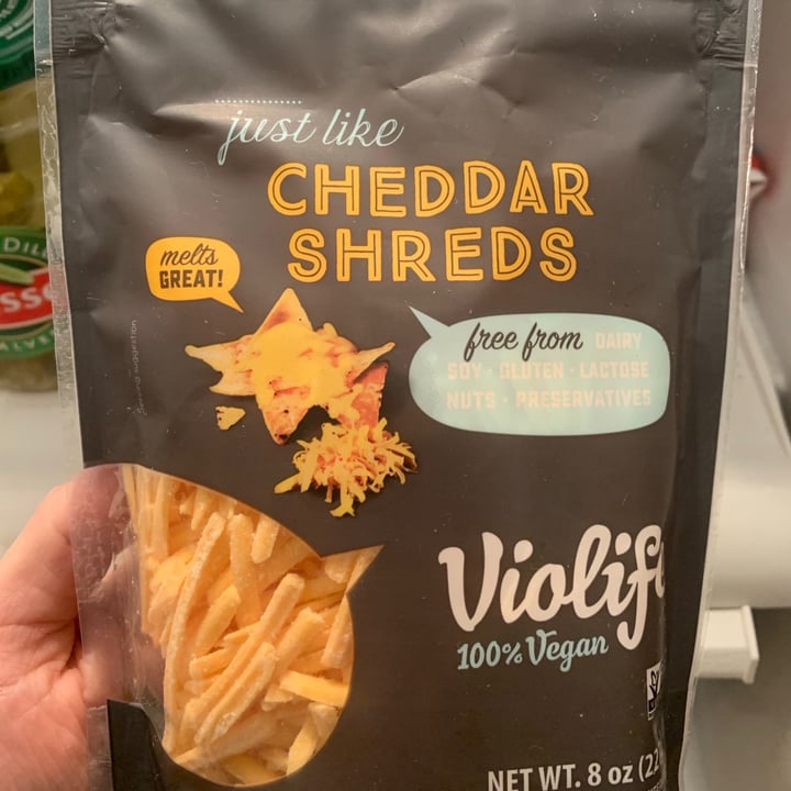 photo of Violife Cheddar Shreds shared by @ecorbin on  01 Jan 2021 - review