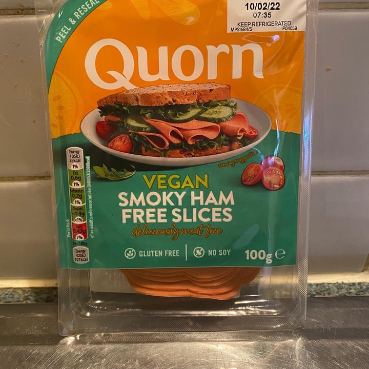 photo of Quorn Smoky Ham Free Slices shared by @reggievegan on  03 Jan 2022 - review