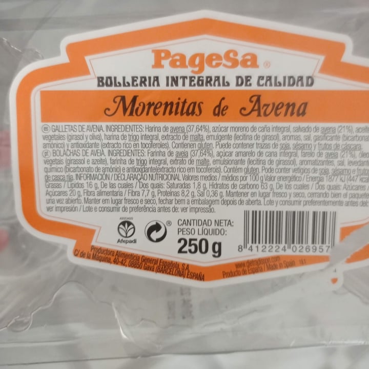 photo of Pagesa Morenitas de avena shared by @eva-u on  03 Nov 2021 - review
